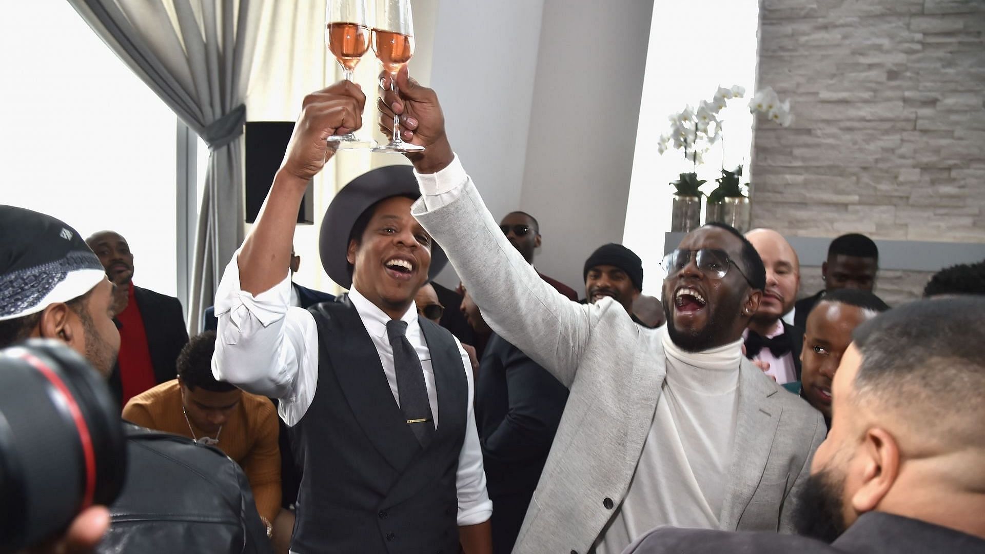 Jay-Z and Sean &#039;Diddy&#039; Combs attend Roc Nation THE BRUNCH on January 27, 2018 (Image via Getty/Kevin Mazur)