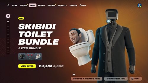 You can now purchase the Skibidi Toilet skin in Fortnite (Image via Epic Games)