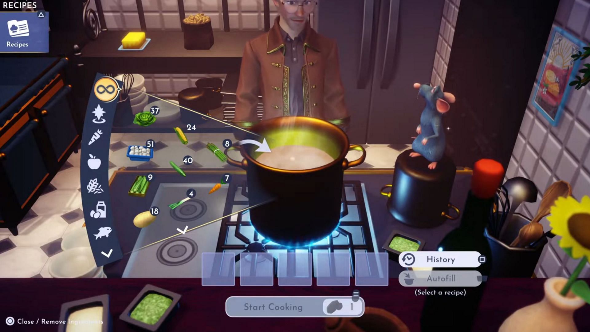 Put all three ingredients into a cooking pot. (Image via Gameloft)