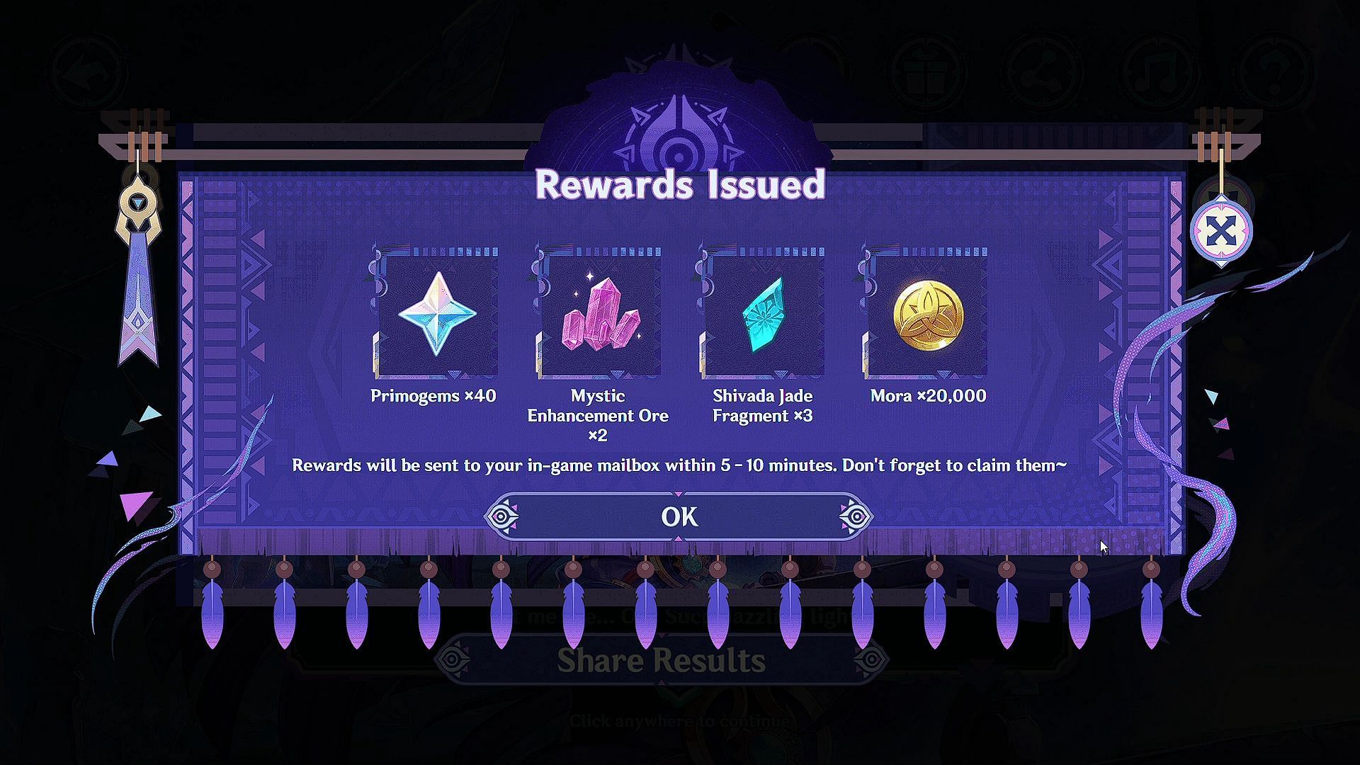 When the Mists Fade event reward (Image via HoYoverse)