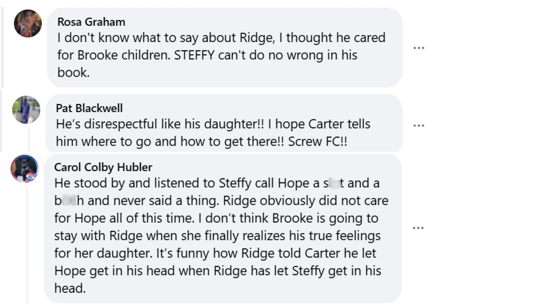 More fans despise Ridge&#039;s attitude (Image via Facebook/The Bold and the Beautiful)