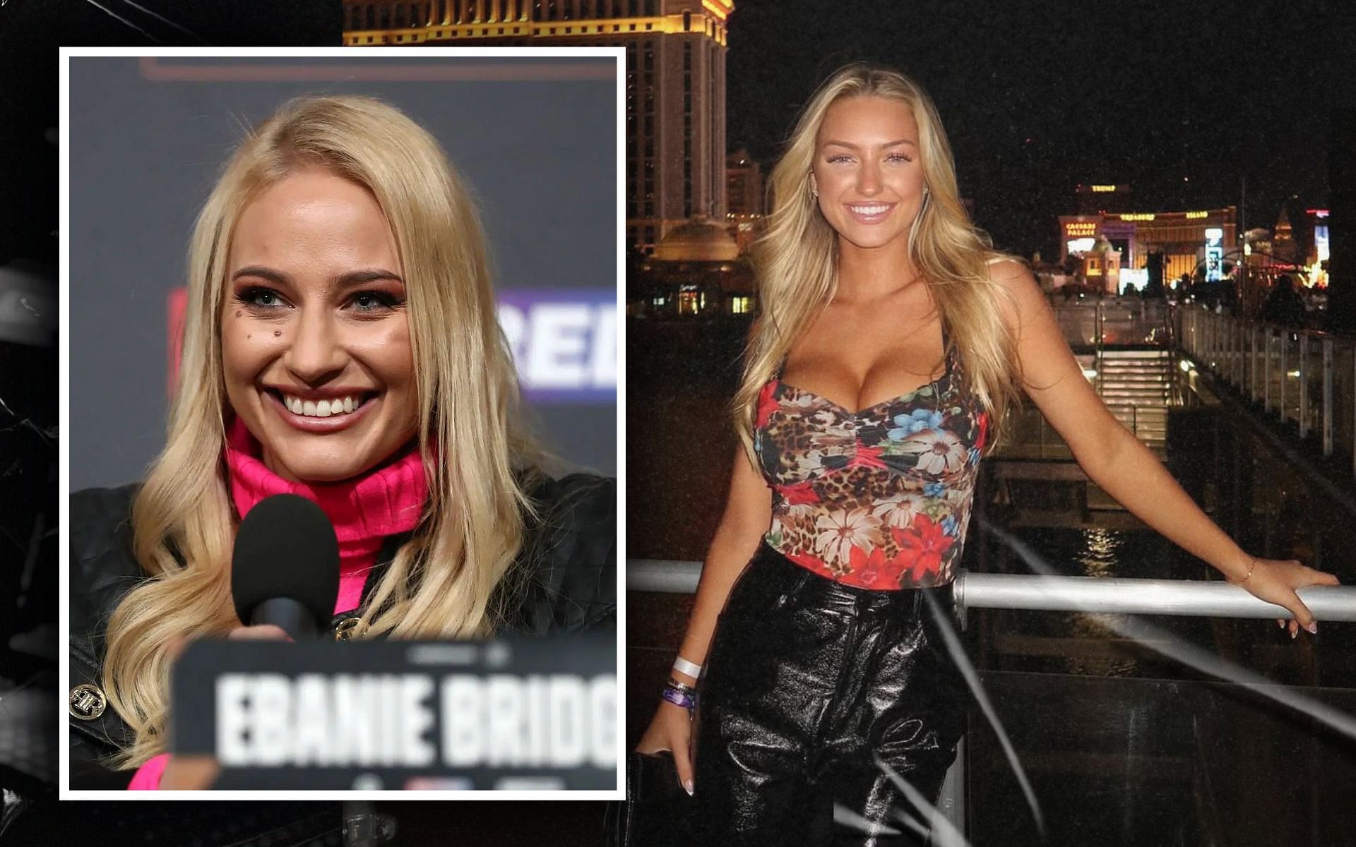 Ebanie Bridges (inset) shares her take on Sydney Thomas (left) going viral after Jake Paul vs Mike Tyson fight. [Images courtesy: Getty Images] 