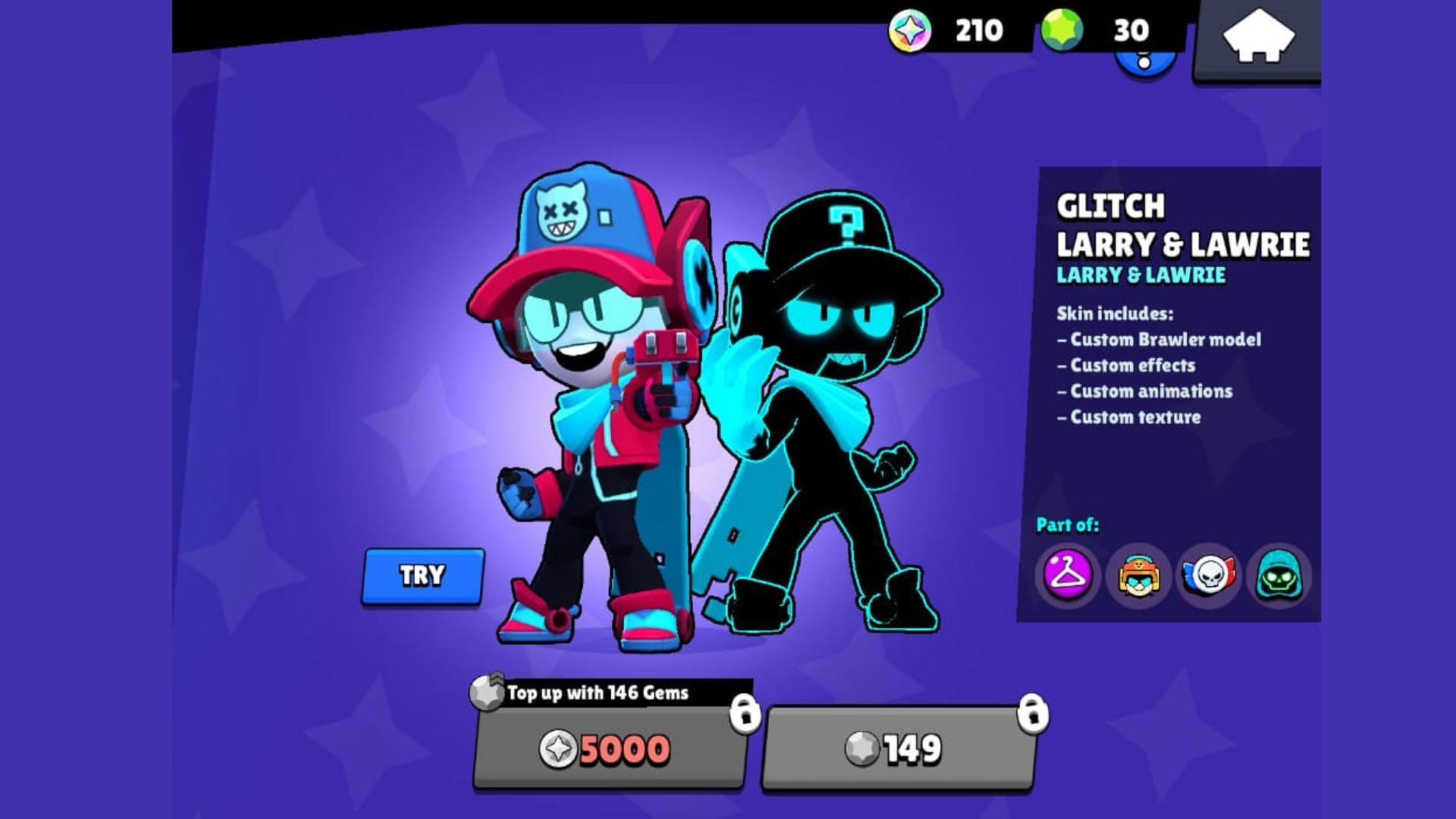 Learn all the details about the Brawl Stars Glitch Larry &amp; Lawrie skin (Image via Supercell)