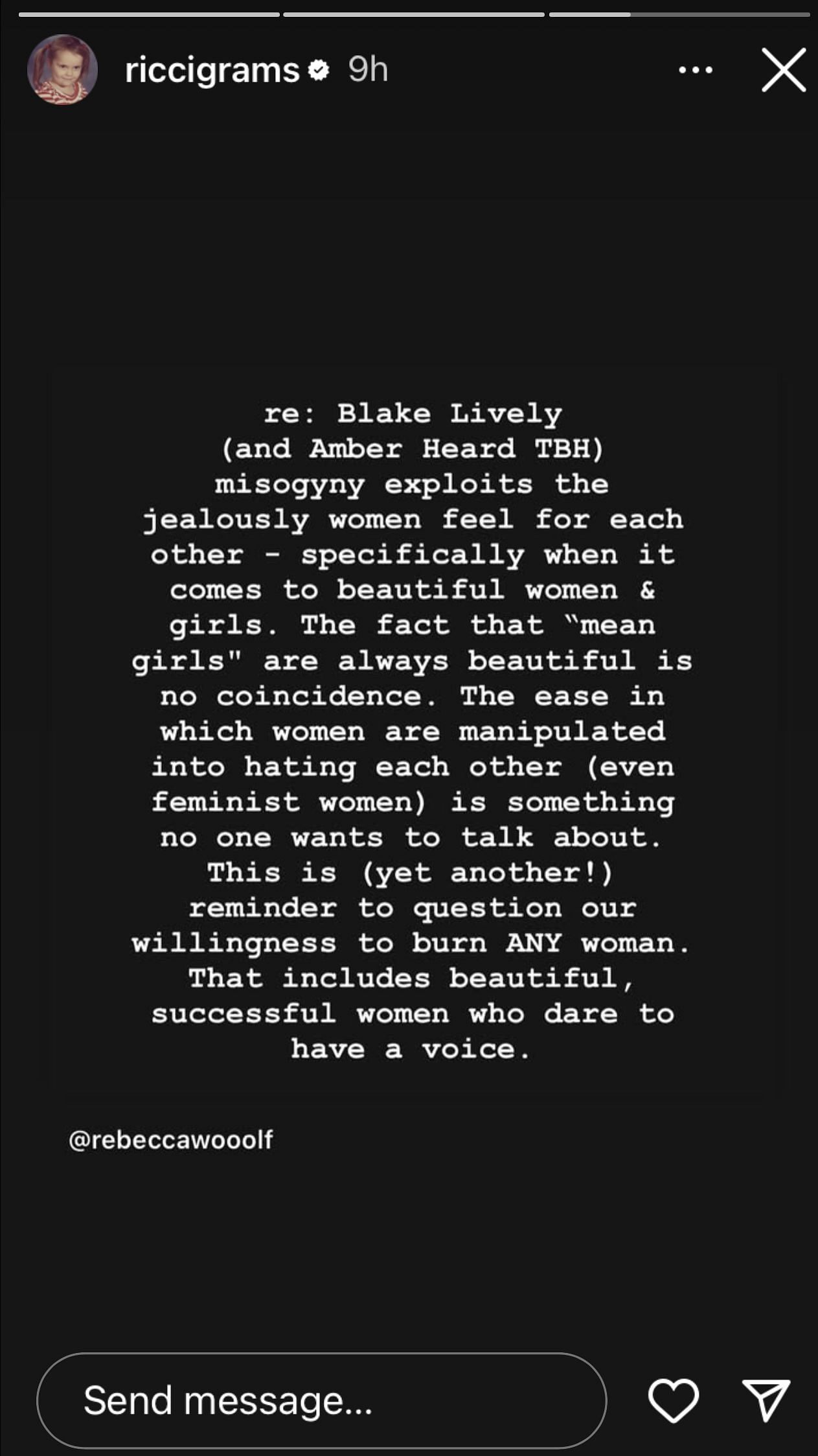 Christina Ricci&#039;s statement following Blake Lively&#039;s lawsuit (Image via @riccigrams/Instagram)