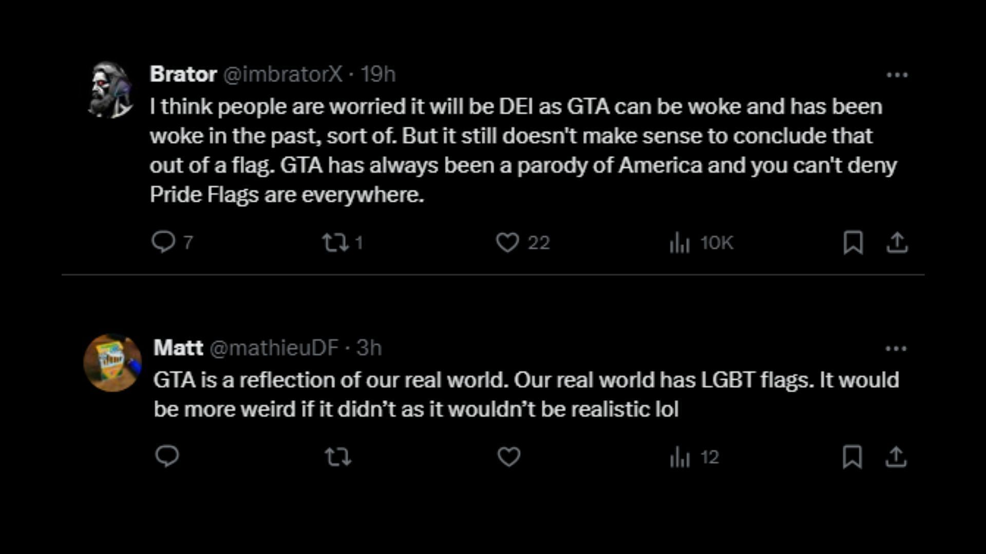 Fans respond to allegations of the upcoming Grand Theft Auto entry likely being woke 2/2 (Images via X)