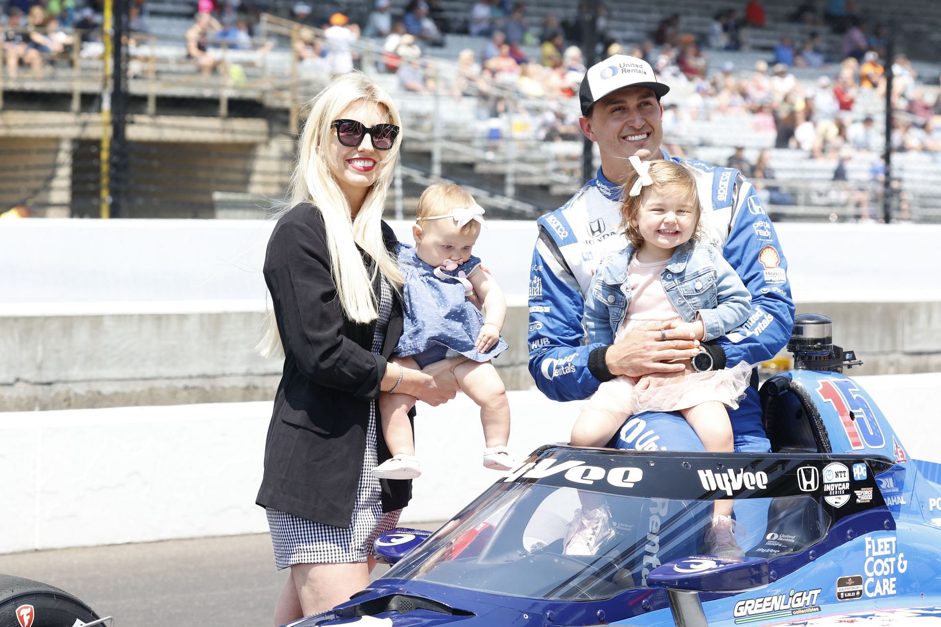 Graham Rahal with his family at the 107th Indianapolis 500 - Source: Getty