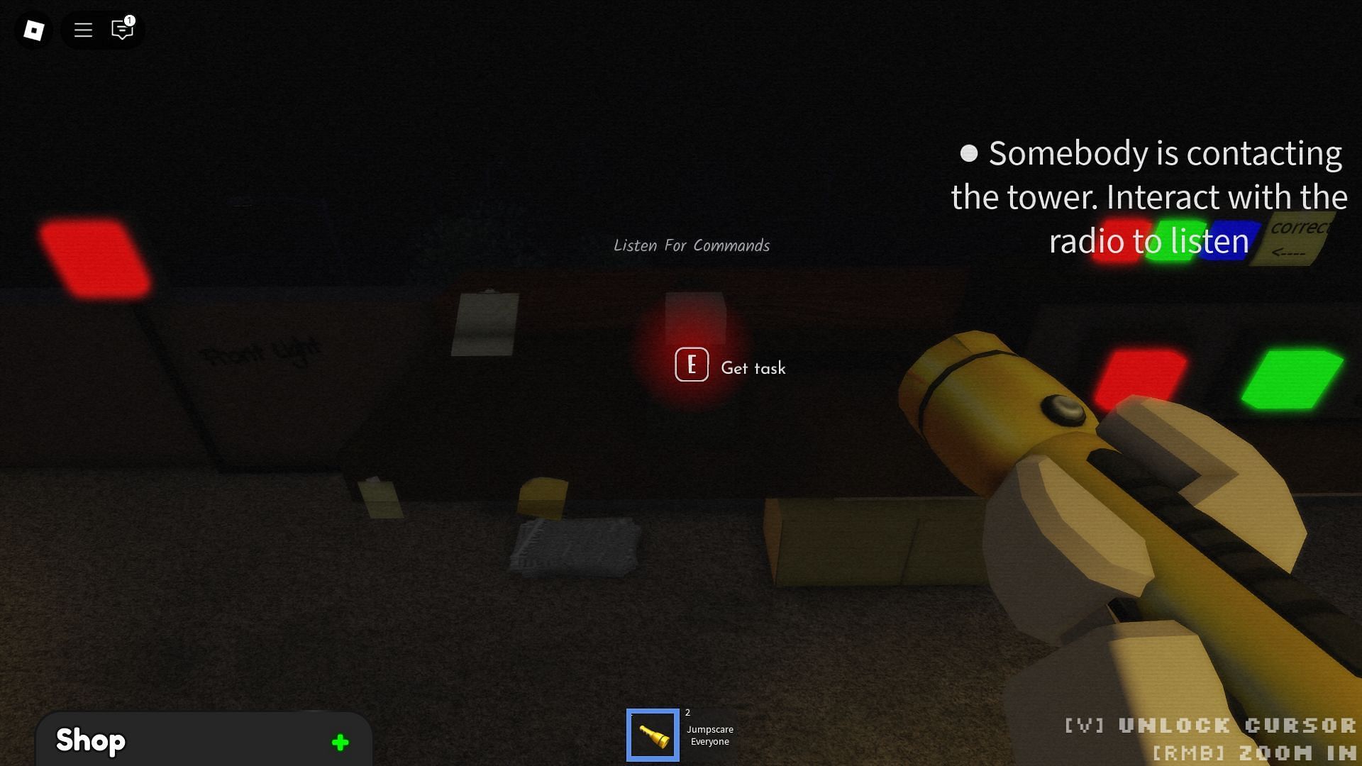 You must use the radio to get new tasks (Image via Roblox)