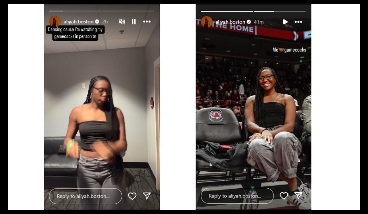 Aliyah Boston at the Gamecocks game vs Duke (Image via Instagram/@aliyah.boston)