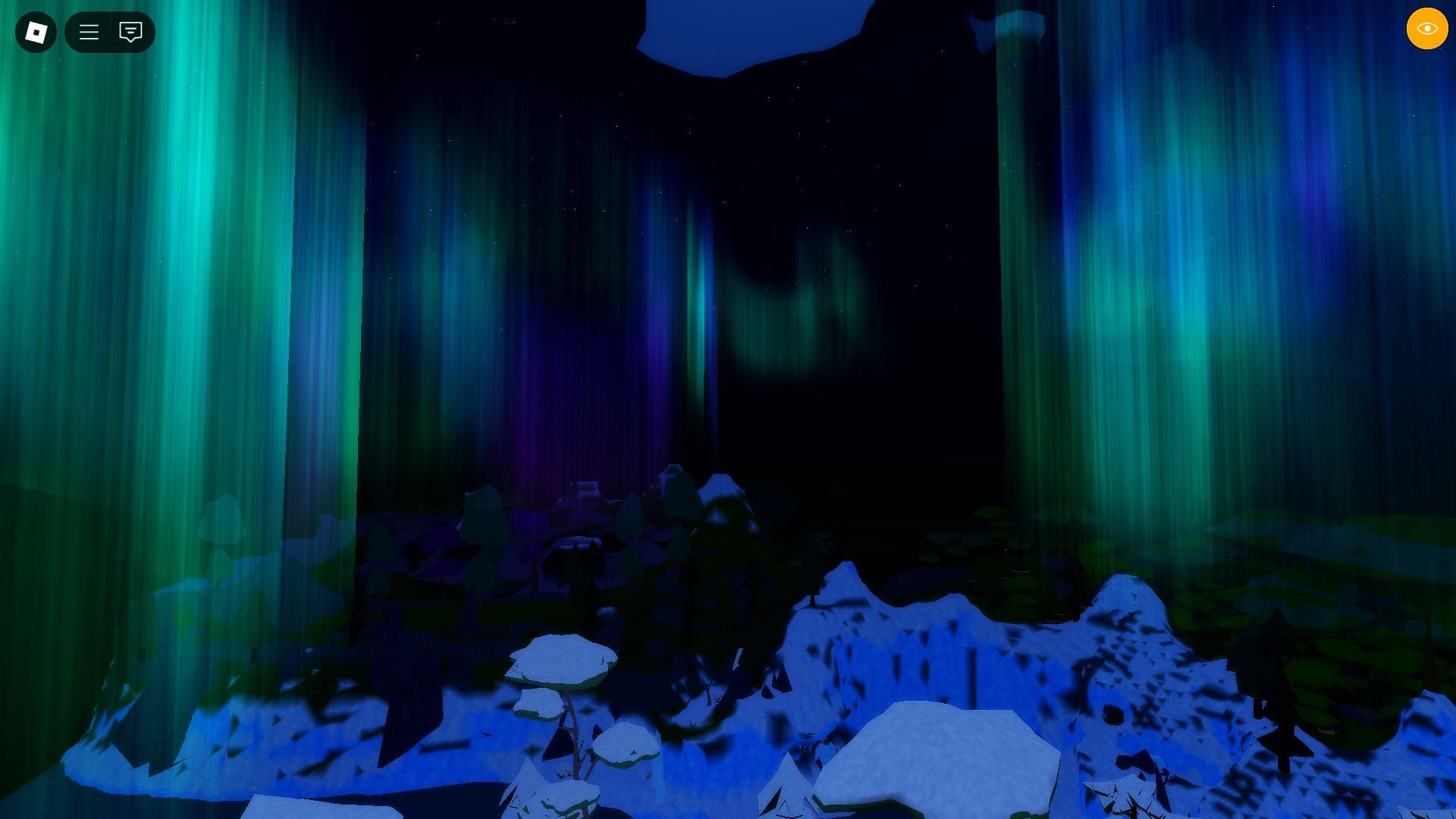 Flying through the Aurora Borealis (Image via Roblox)