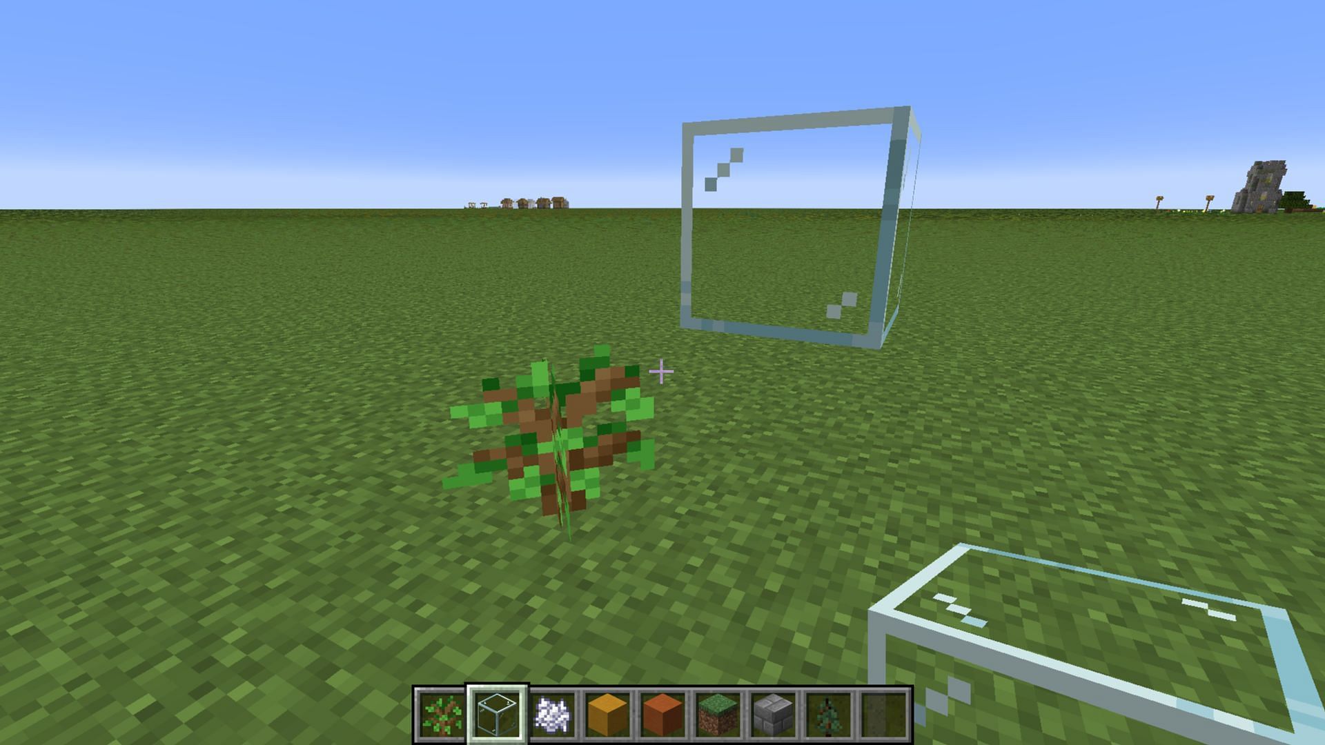 Remove the lower glass block to grow big trees in Minecraft (Image via Mojang Studios)