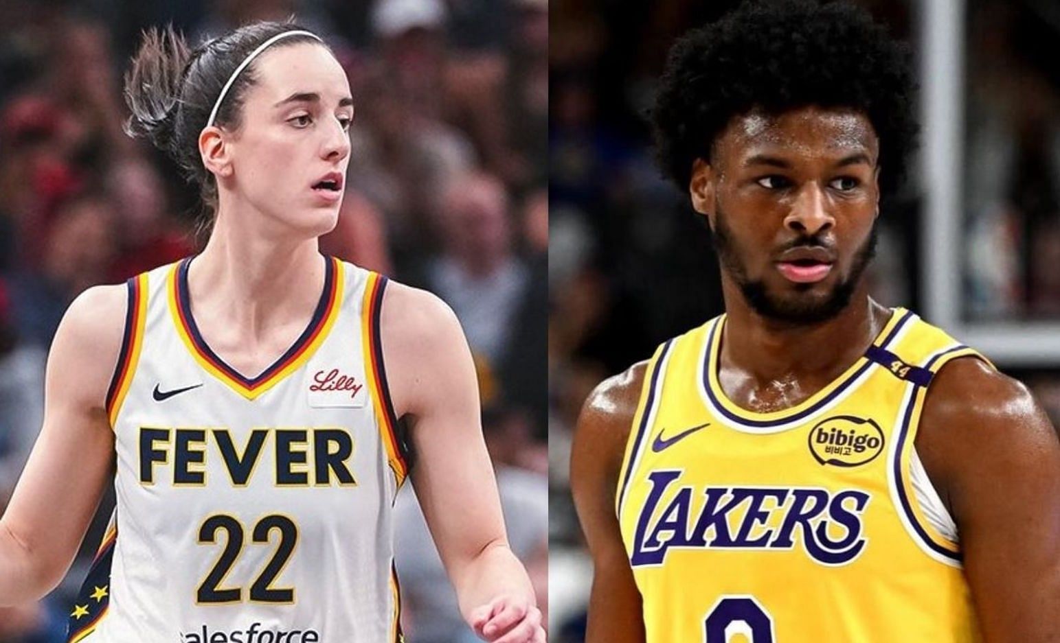 Caitlin Clark ahead of Bronny James in New York Times popularity index. (Photos from Indiana Fever and Bronny James X pages)