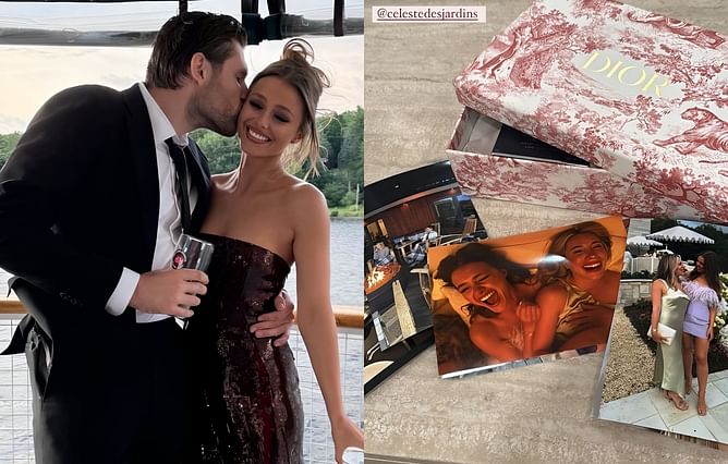 Leon Draisaitl's fiancee Celeste Desjardins gifts custom Dior care packages to her to-be-bridesmaids during "most beautiful dinner proposal"