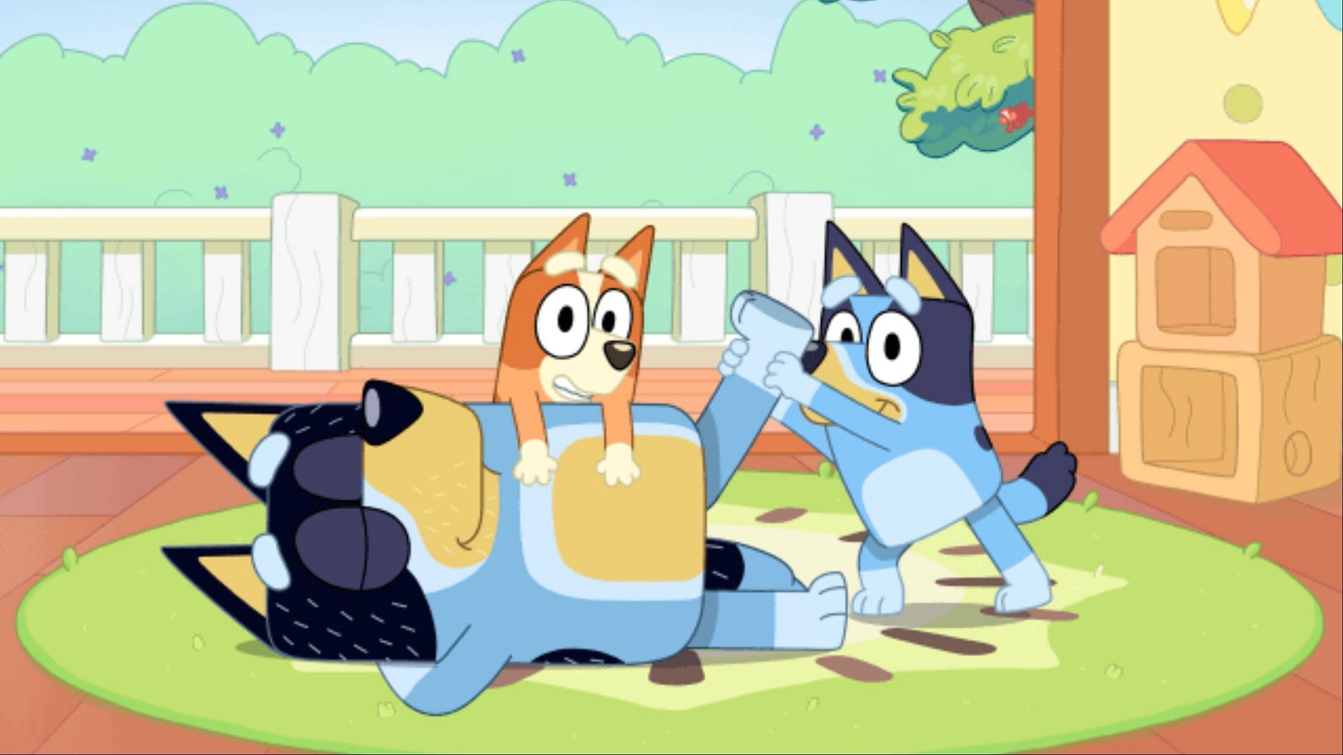 Bluey, Bandit, and Bingo (Image via Ludo Studios)