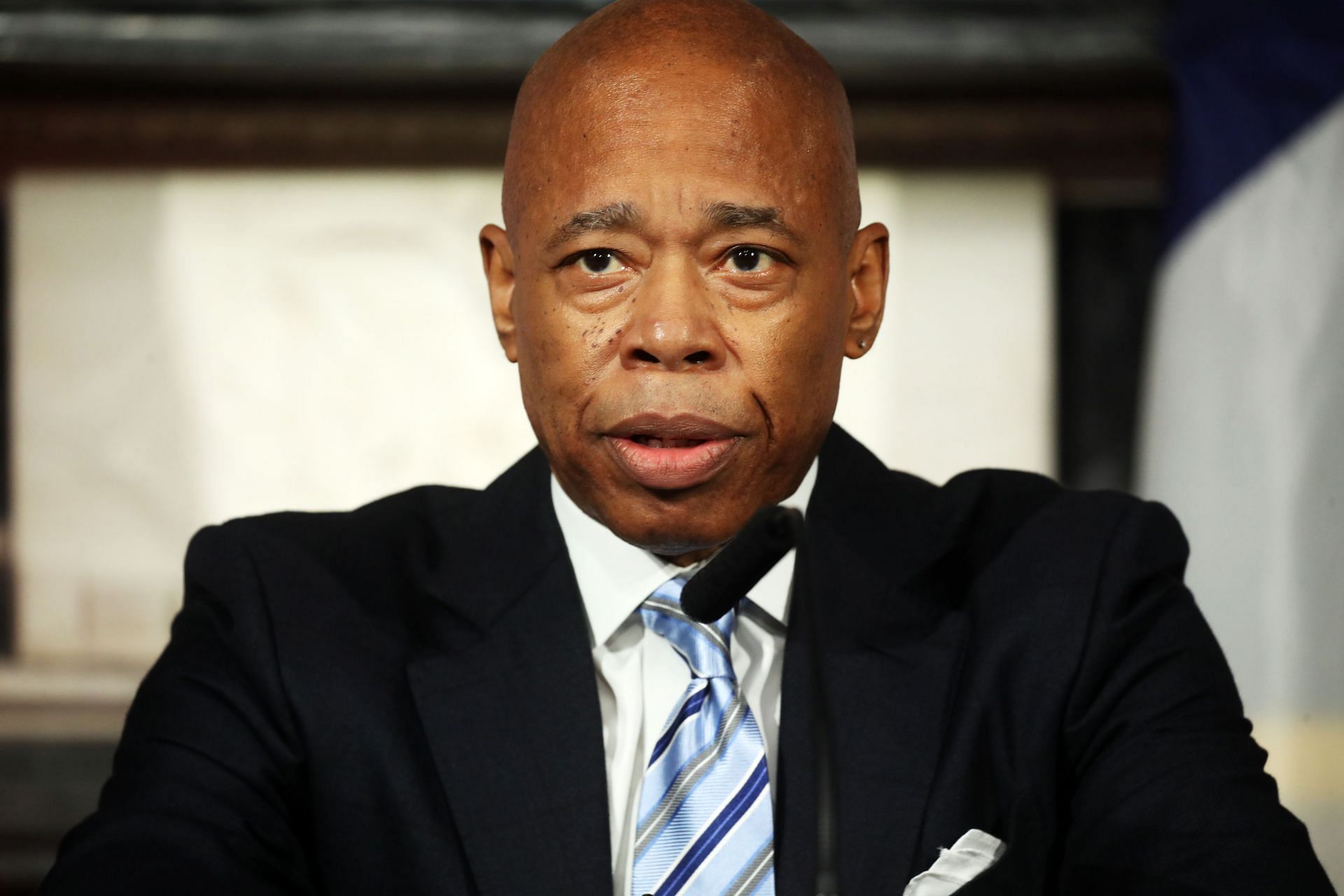 New York Mayor Eric Adams Holds Press Availability At City Hall (Image via Getty)