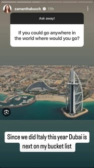 Samantha Busch Instagram story - Source: @samanthabusch on IG