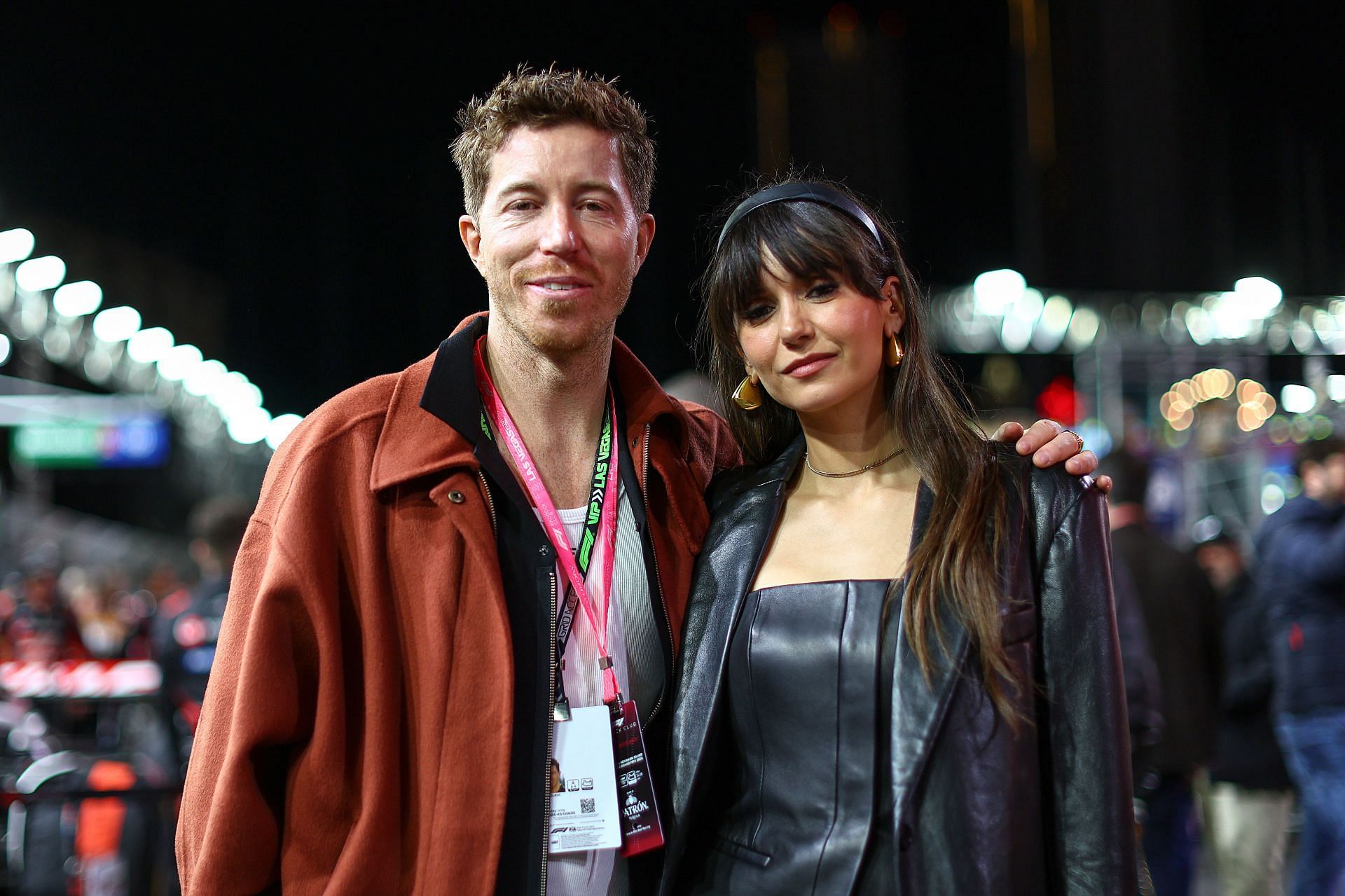 F1 Grand Prix of Las Vegas - Shaun White with fiancee Nina Dobrev - Source: Getty