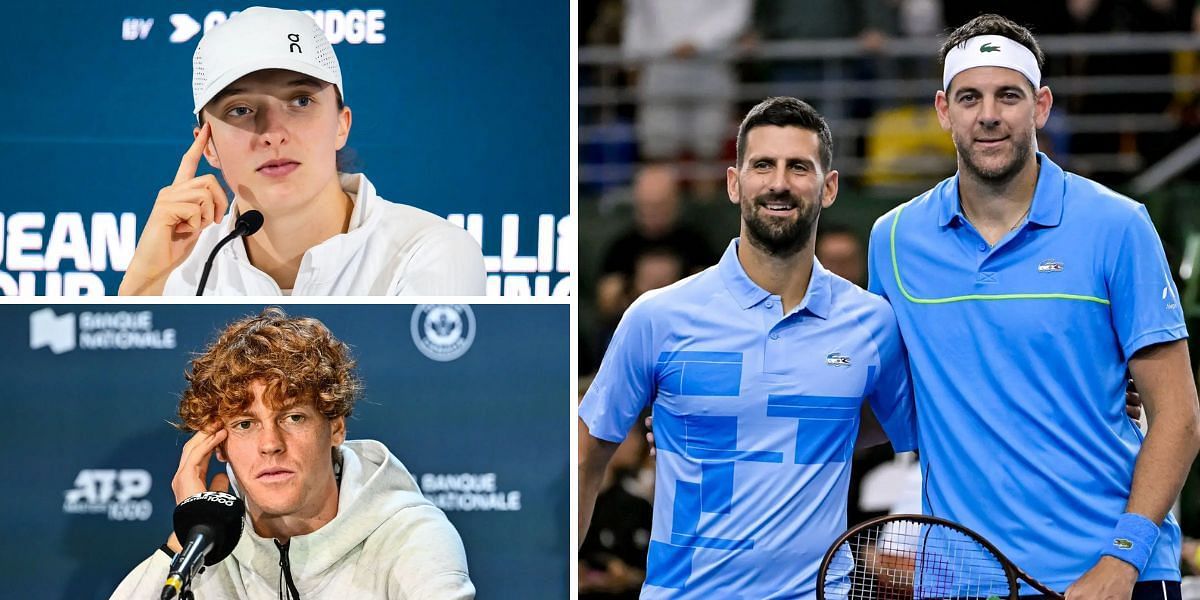 Iga Swiatek, Jannik Sinner, Novak Djokovic and Juan Martin del Potro