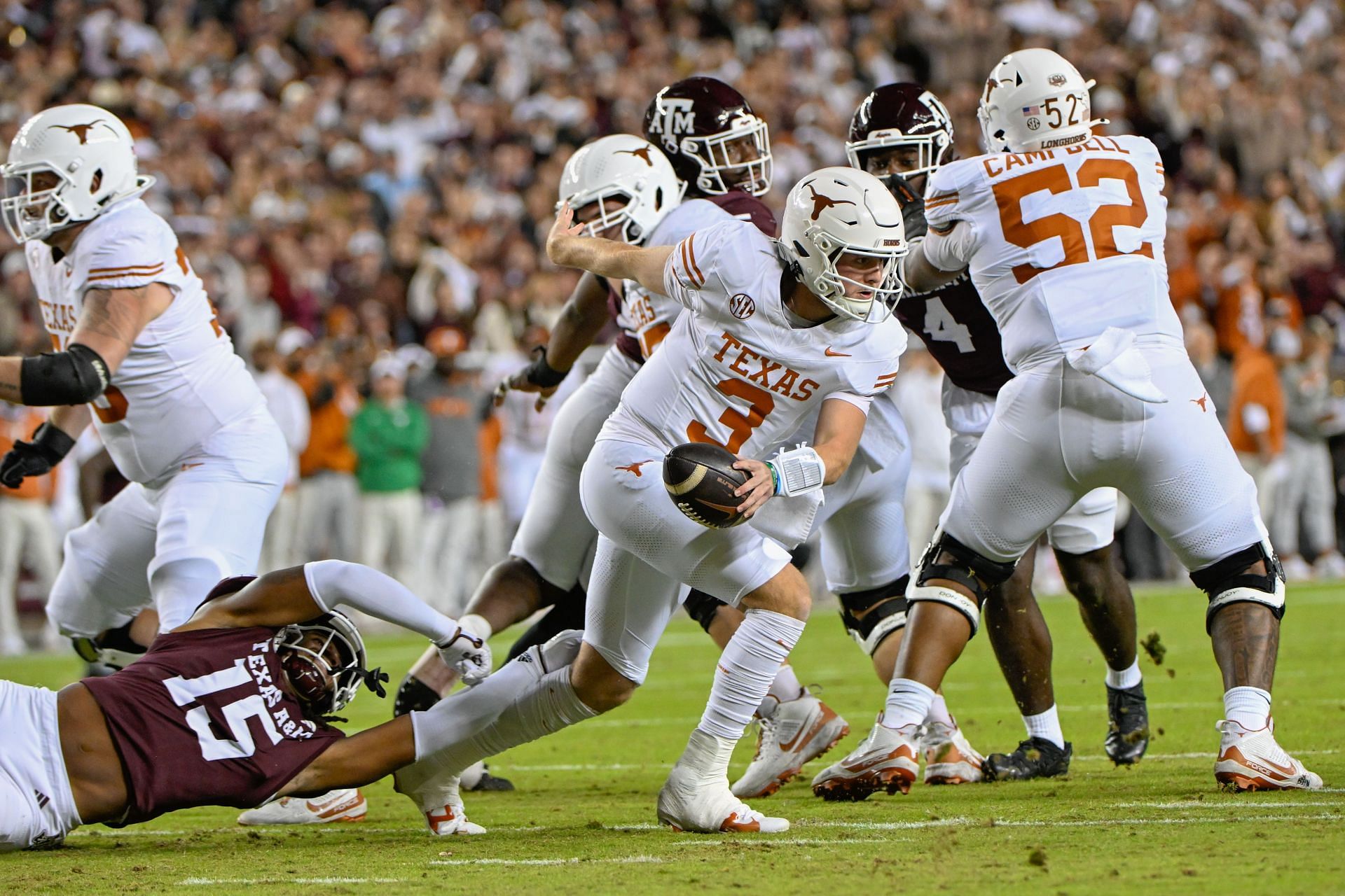 COLLEGE FOOTBALL: NOV 30 Texas at Texas A&amp;M - Source: Getty