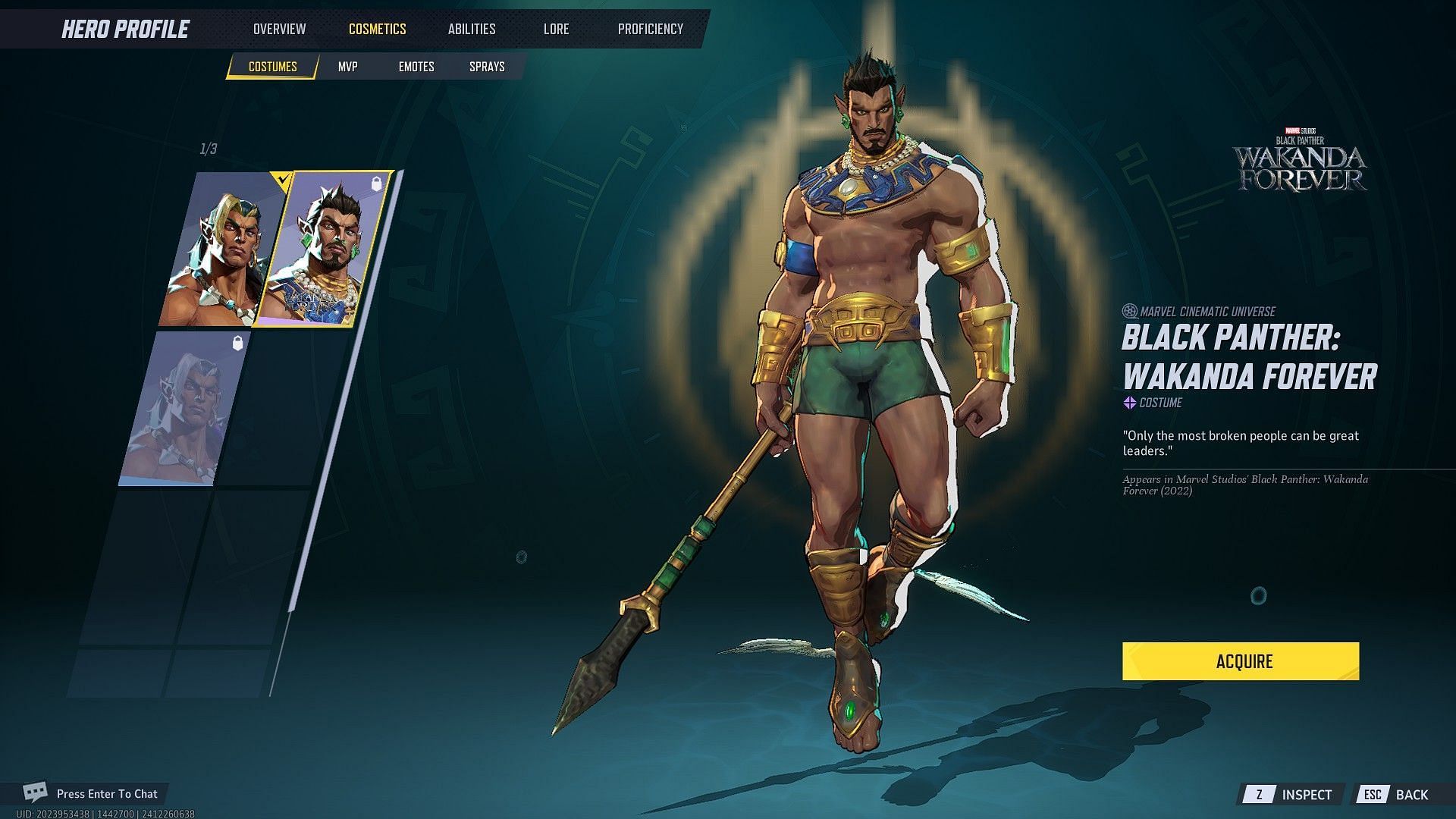 Namor&#039;s Wakanda Forever skin in Marvel Rivals (Image via NetEase Games)