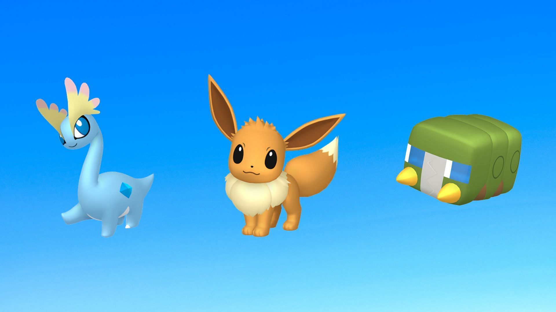 Amaura, Eevee, and Charjabug (Image via TPC)