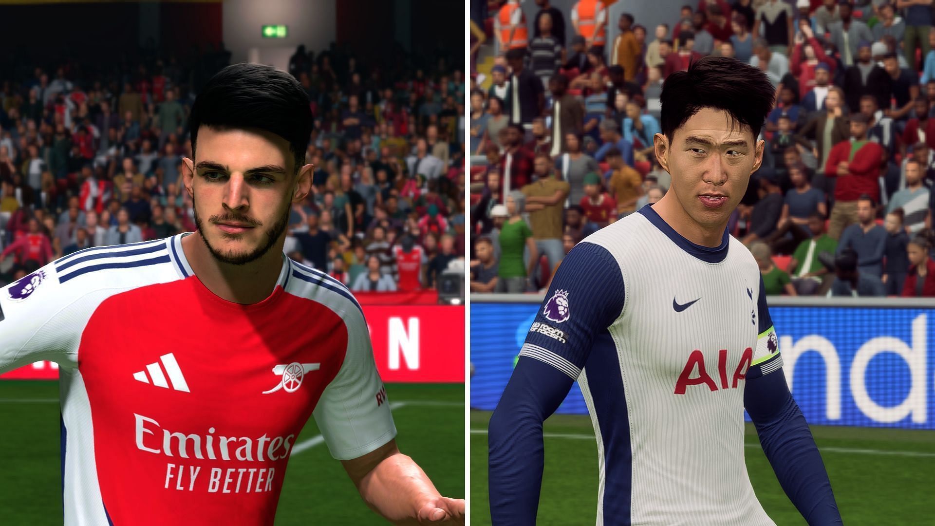 Declan Rice and Heung Min Son as portrayed in EA FC 25 (Image via EA Sports)