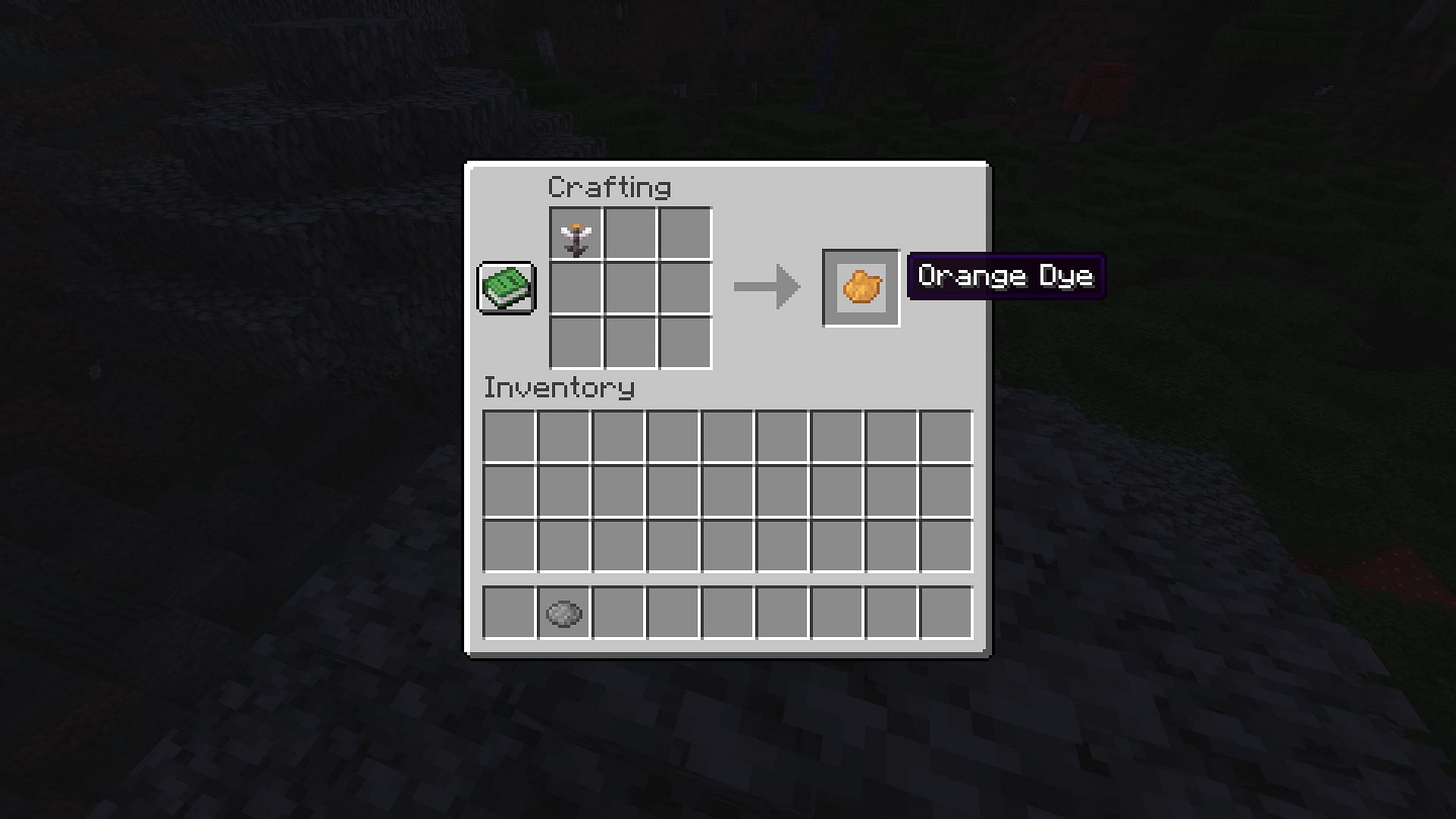 The eyeblossom flower dye recipe (Image via Mojang Studios)