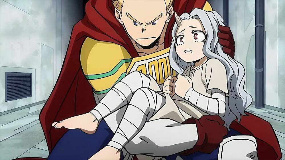 Mirio saving Eri as seen in the anime (Image via Bones).