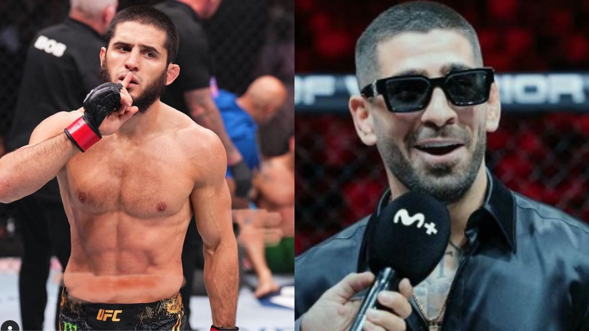 Islam Makhachev (left), Ilia Topuria (right) [Images courtesy of @islam_makhachev &amp; @iliatopuria on Instagram]