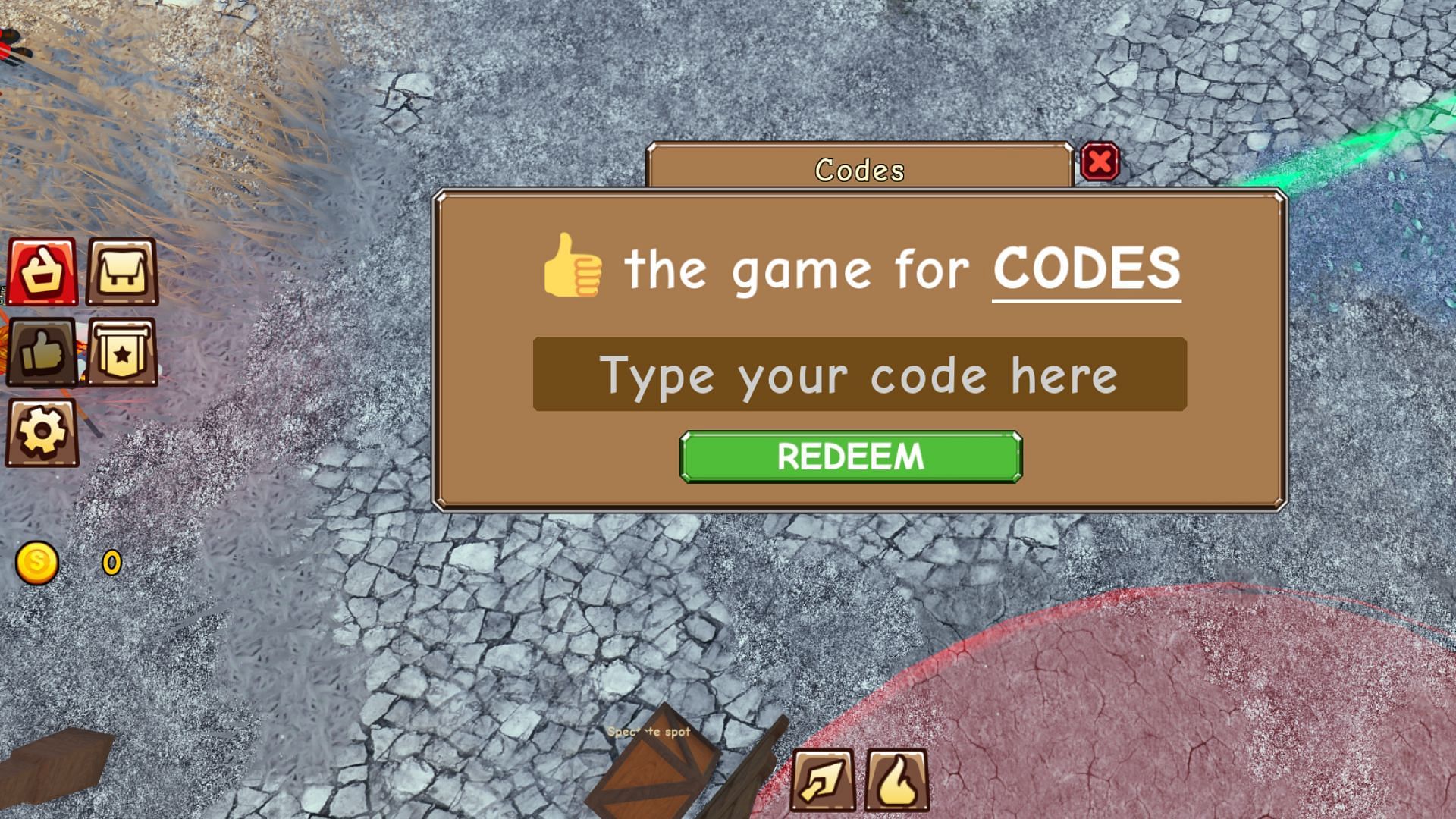 Redeem codes in The Maze Runner (Image via Roblox)