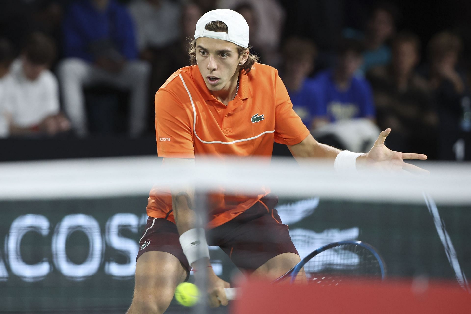 Arthur Cazaux hits a volley (Source: Getty)