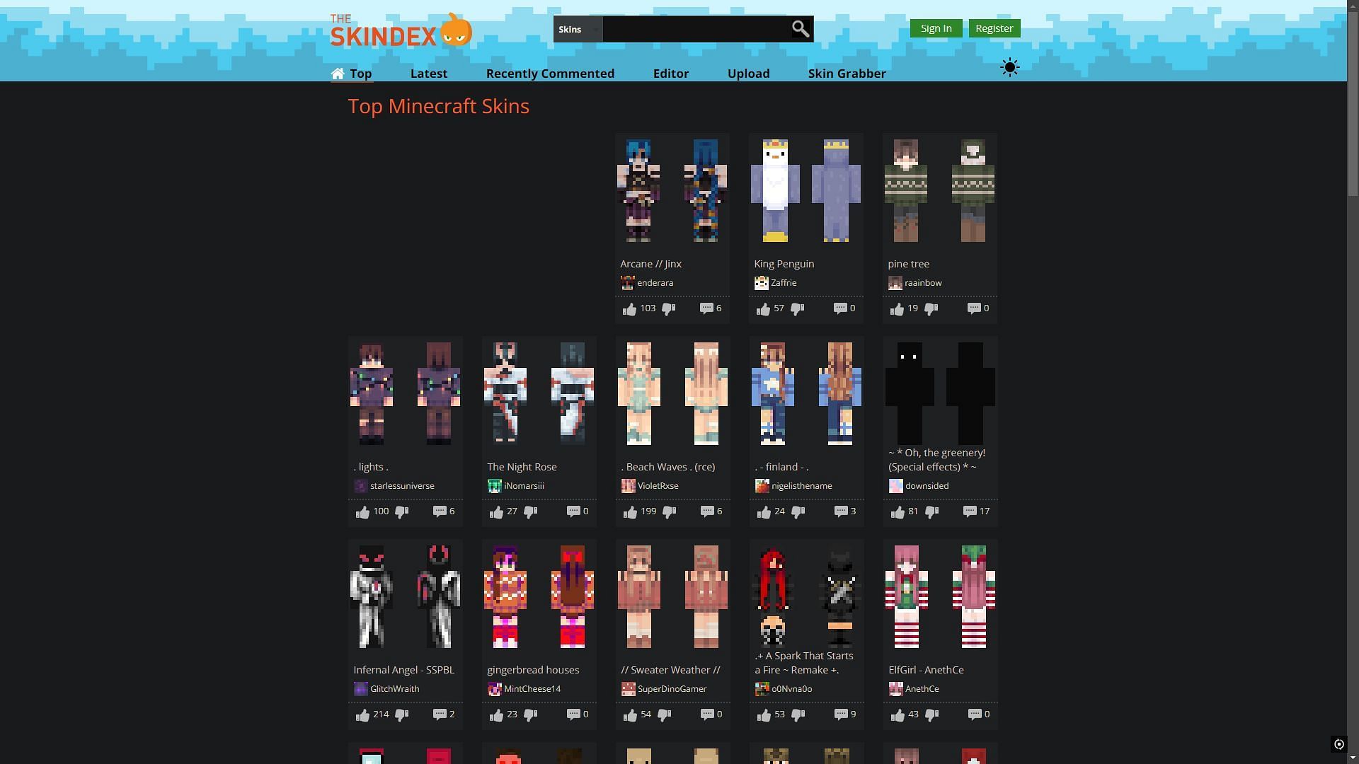 You can download skins from various skin website (Image via Skindex)