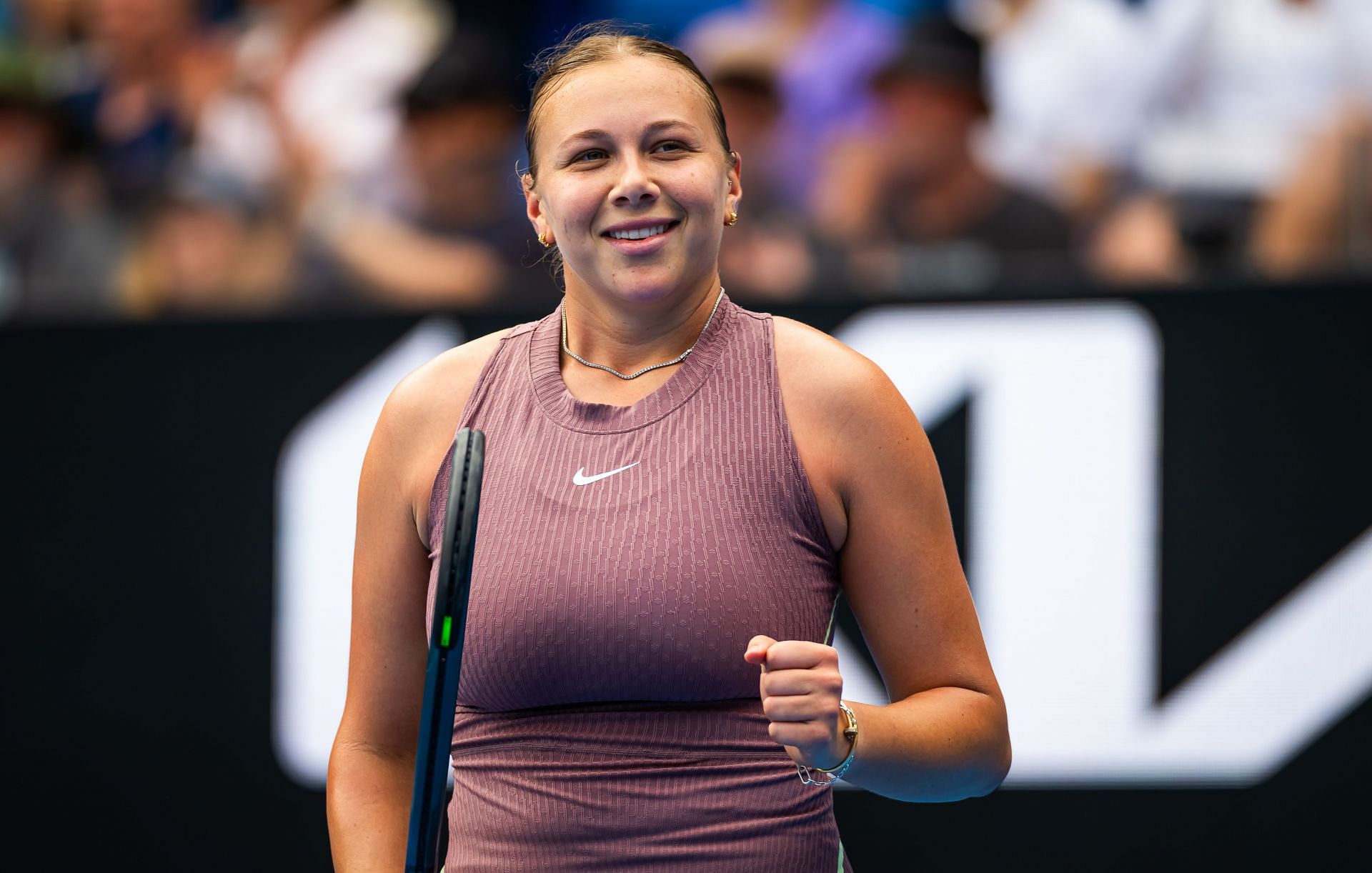 Amanda Anismova at the 2024 Australian Open (Image source: Getty)