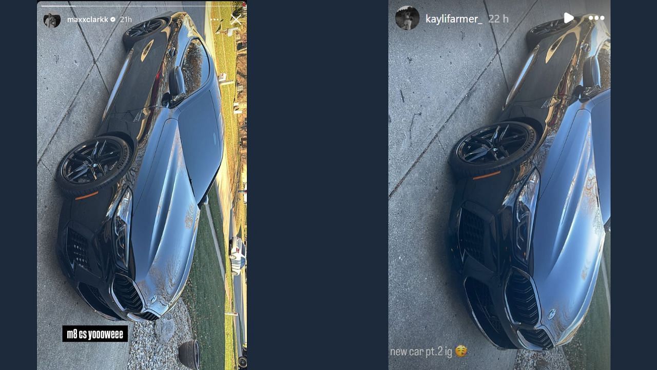 Screenshots of Max Clark and Kayli Farmer&#039;s Instagram Stories (Images from - Instagram.com/@maxxclarkk IG Stories, Instagram.com/@kaylifarmer_ IG Stories)