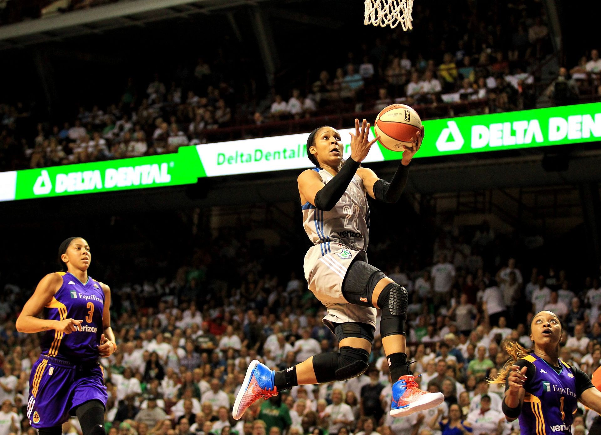 Maya Moore goes in for a layup in the WNBA Finals - Source: Getty