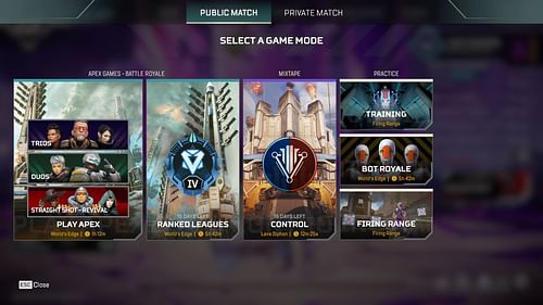 All playlists in Apex Legends (Image via EA)