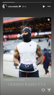 Screenshot of Simone Biles' Instagram story.