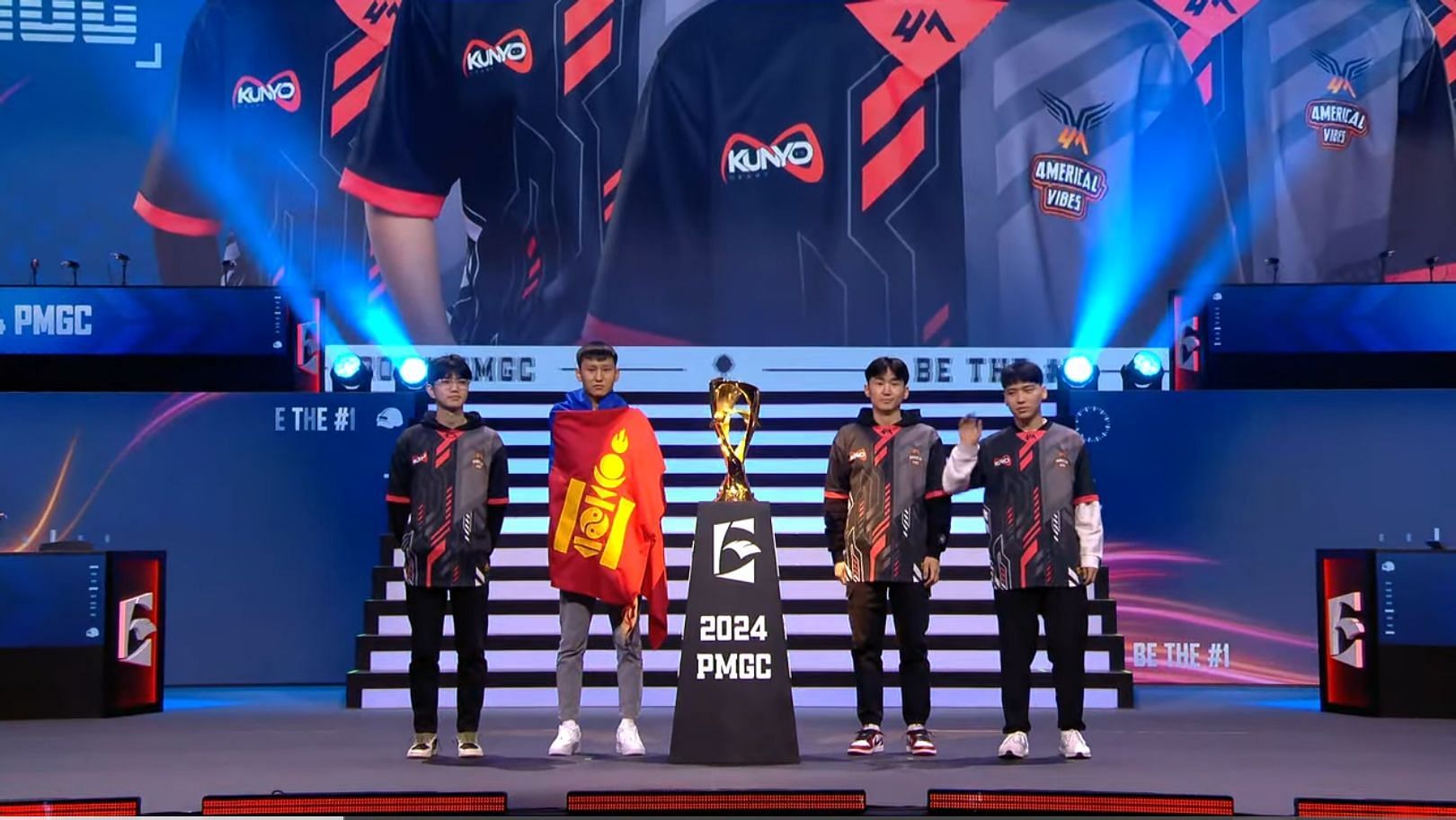 4Merical Vibes secured first place after Day 1 of PMGC 2024 Grand Finals (Image via YouTube/PUBG Mobile Esports)