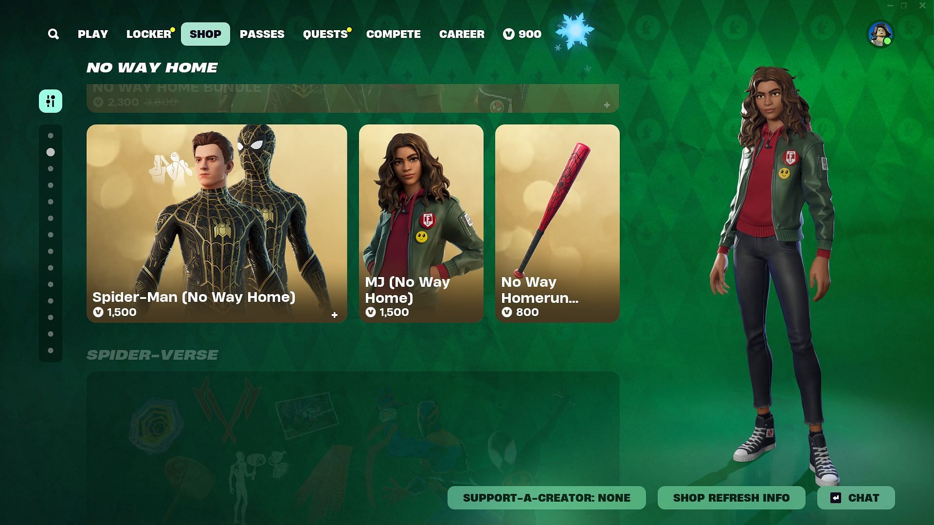 You can individually purchase the Spider-Man and MJ (No Way Home) skins in Fortnite (Image via Epic Games)