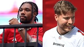 Noah Lyles reacts as Mr Beast reveals that he has exclusive access to the Egyptian Pyramids