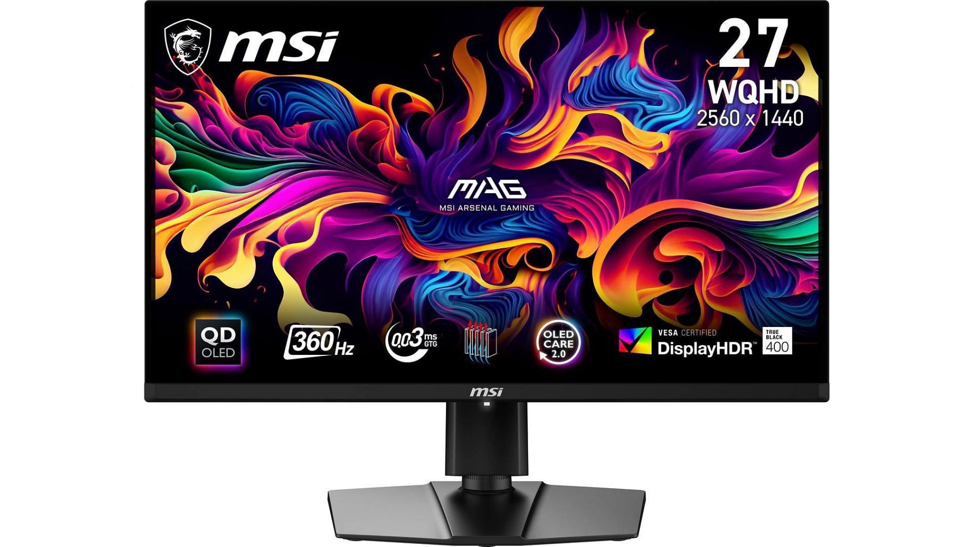 The MAG 27-inch QD-OLED monitor features a 360 Hz refresh rate (Image via MSI)