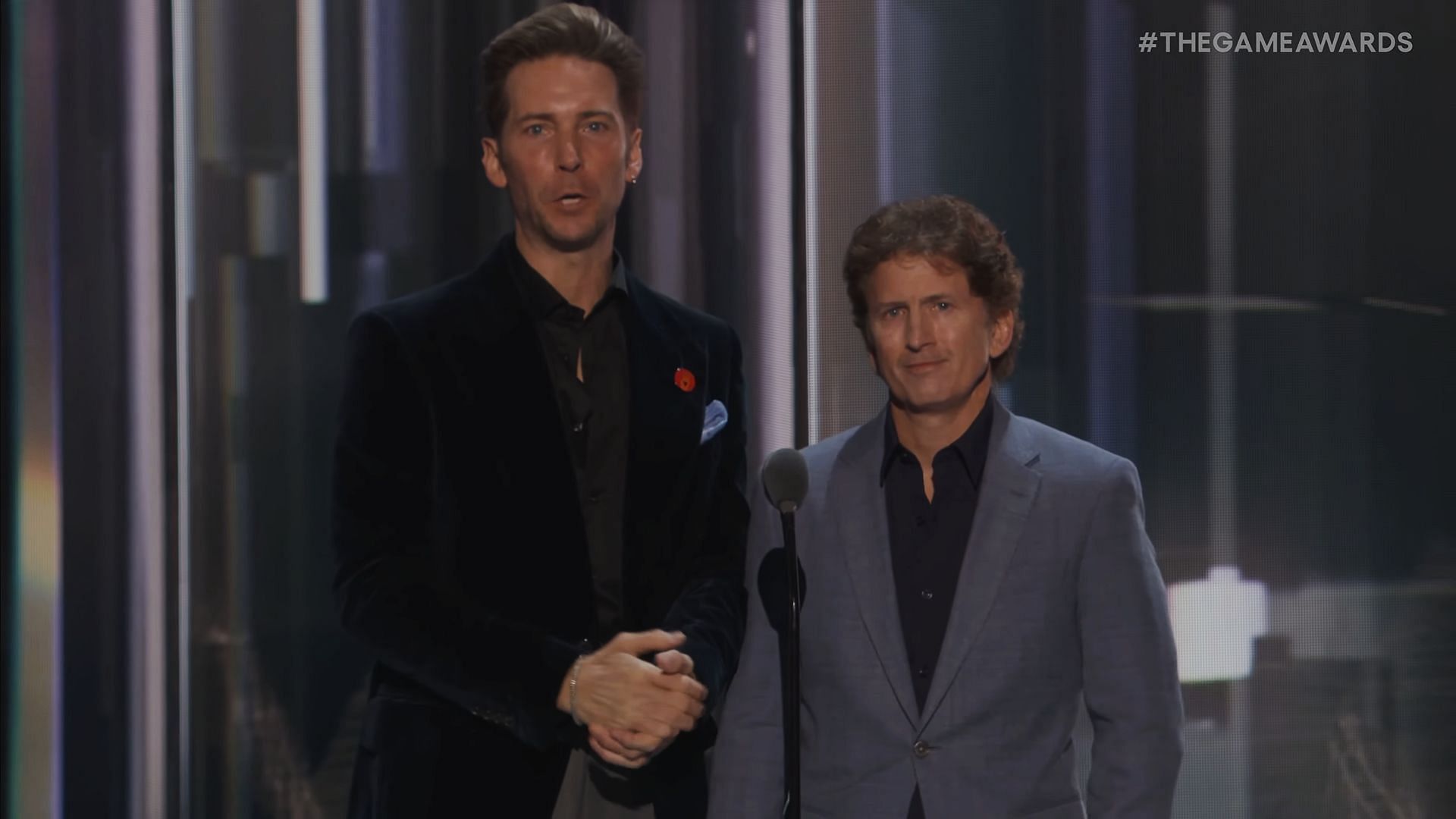 Gamers compare Troy Baker and Todd Howard to &quot;The Rock and Vin Diesel&quot; following their appearance at The Game Awards 2024 (Image via TGA)