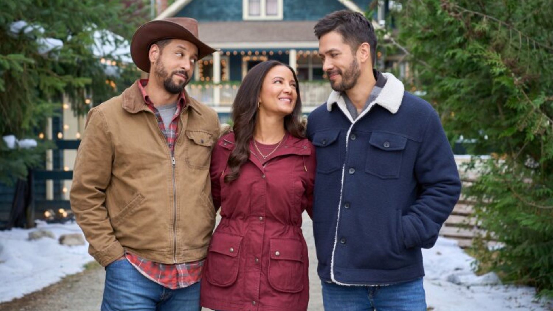 Christmas Under the Lights stars Heather Hemmens and Marco Grazzini (Image via Hallmark)