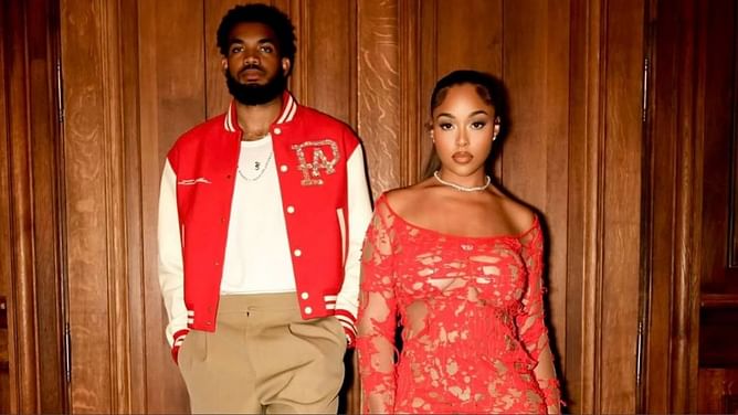 Karl-Anthony Towns' GF Jordyn Woods shares mirror selfie rocking vintage jacket during date night at J. Cole concert