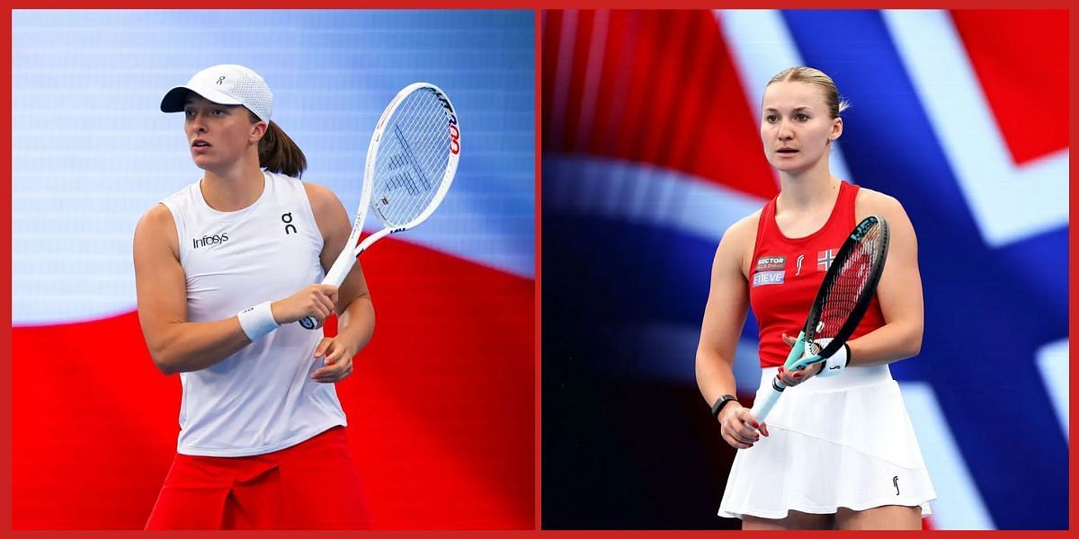 Iga Swiatek and Malene Helgo wll lock horns. (Source: Getty)