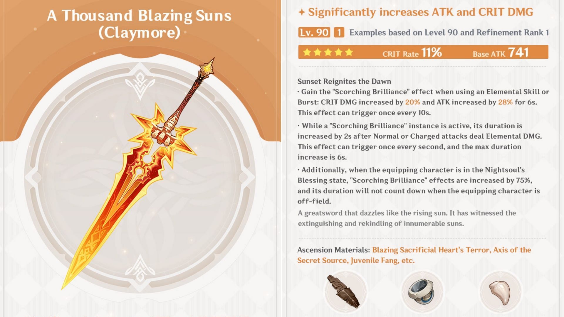 A Thousand Blazing Suns is Mavuika&#039;s signature weapon (Image via HoYoverse)