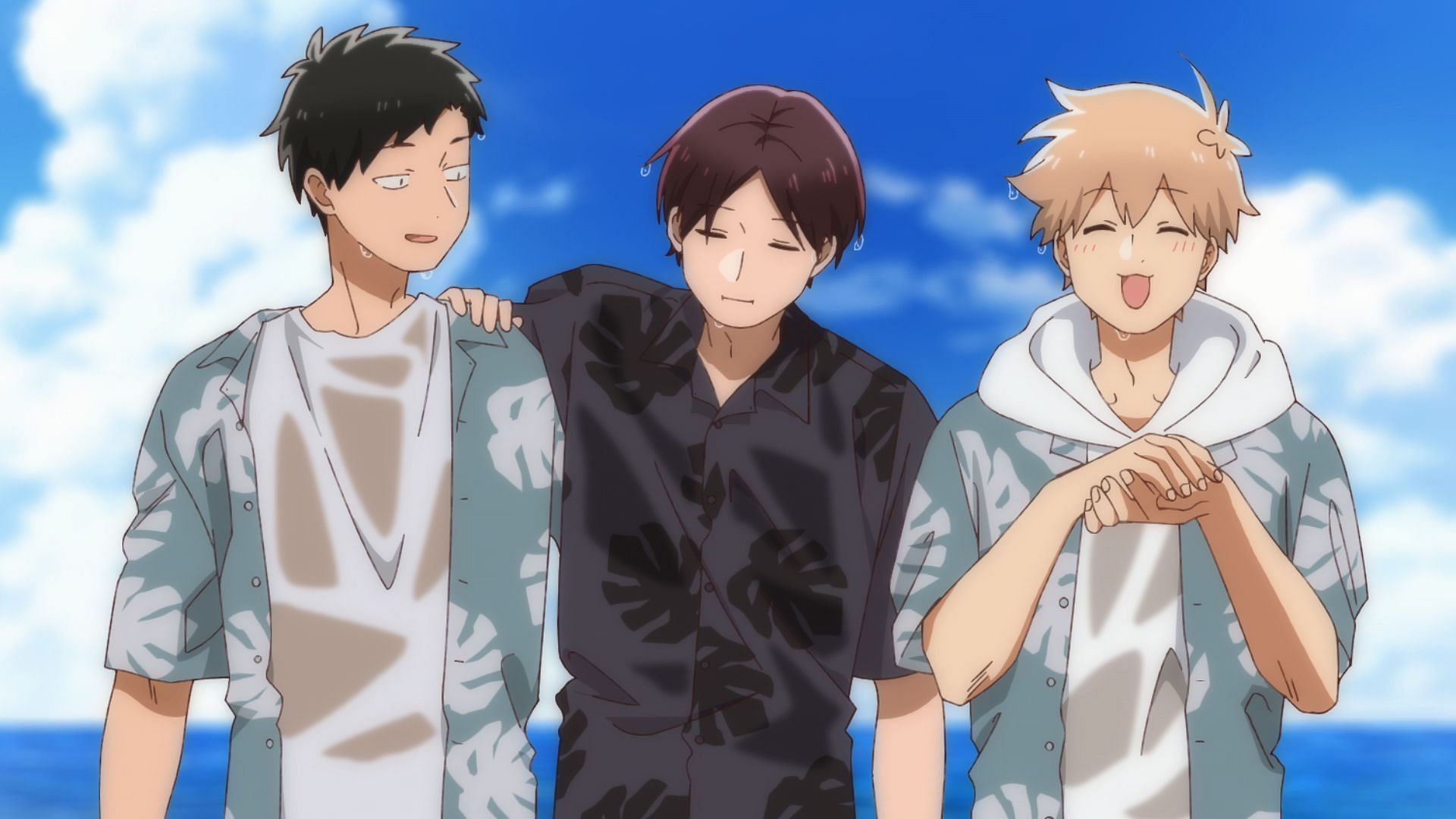 The three boys after taking a dip in the sea (Image via Ashi Productions)