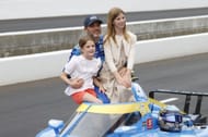 Jimmie Johnson with his daughters at the 106th Indianapolis 500 Qualifying - Source: Getty