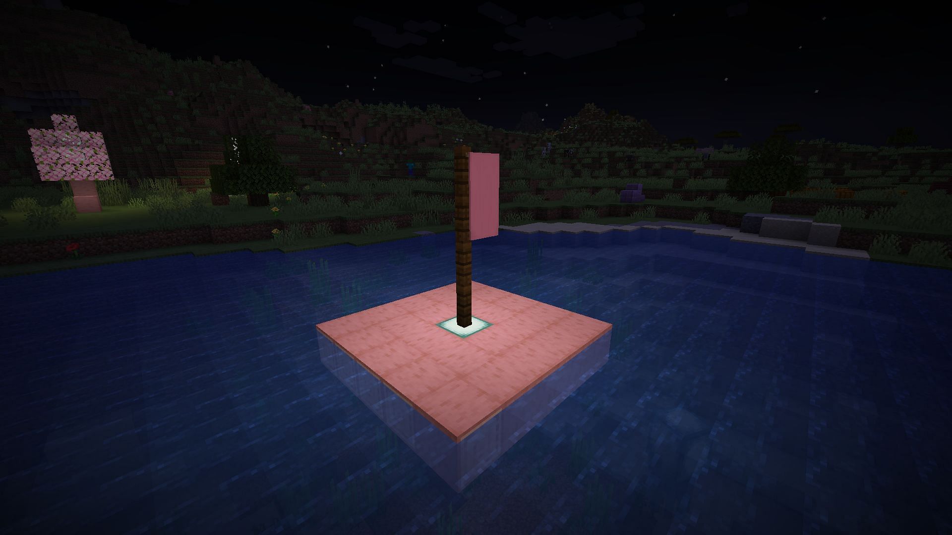 A mast could balance the ship in Minecraft (Image via Mojang Studios)