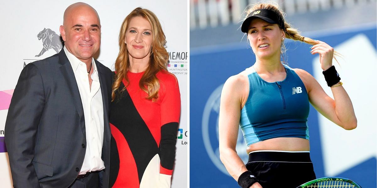 Andre Agassi and Steffi Graf (L); Eugenie Bouchard (R) (Image Source: Getty)