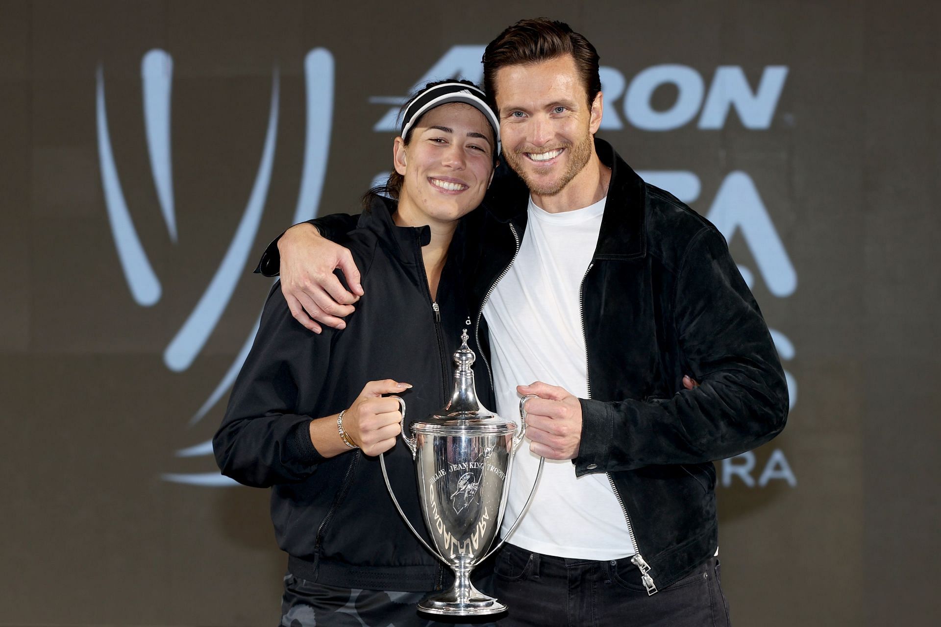 Garbine Muguruza with her husband Arthur Borges (Source: Getty)